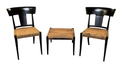 Lot 63 - A pair of modern classical style ebonised...