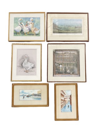 Lot 297 - A group of six assorted watercolours and...