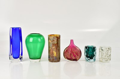 Lot 118 - LISKEARD GLASS; two art glass cylinder vases...