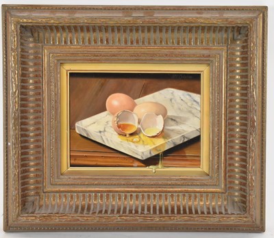 Lot 204 - WILLIAM CALLADINE (born 1944); oil on board,...