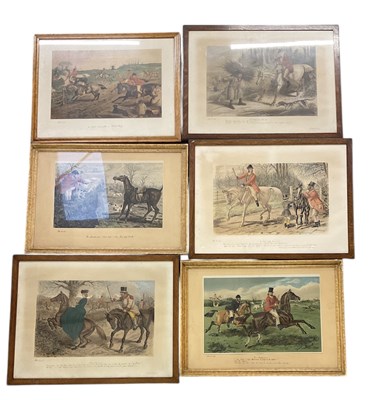 Lot 320 - Six 19th century and later hunting prints,...