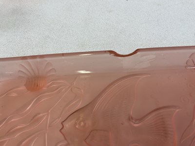Lot 245 - A blush pink glass dressing table set, to...