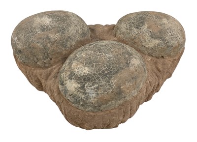 Lot 328 - A nest of three dinosaur eggs, approx 20 x 31cm.