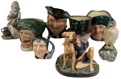 Lot 650 - ROYAL DOULTON; four character jugs including...