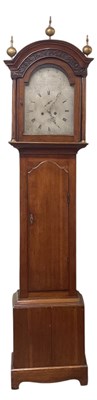 Lot 104 - A late 19th century oak cased longcase clock,...