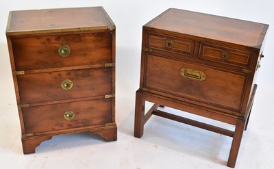 Lot 132 - A reproduction yew wood military style three...