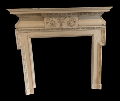 Lot 31 - A modern white painted fire surround in the...