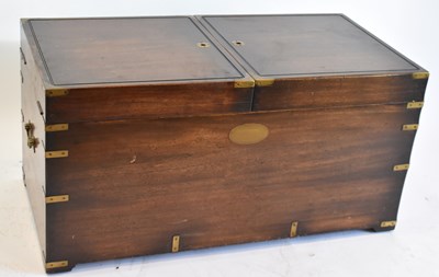 Lot 39 - A reproduction mahogany military style chest,...