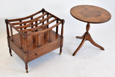 Lot 126 - A reproduction yew wood Canterbury and a...