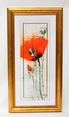 Lot 627 - A modern decorative print of a poppy,...