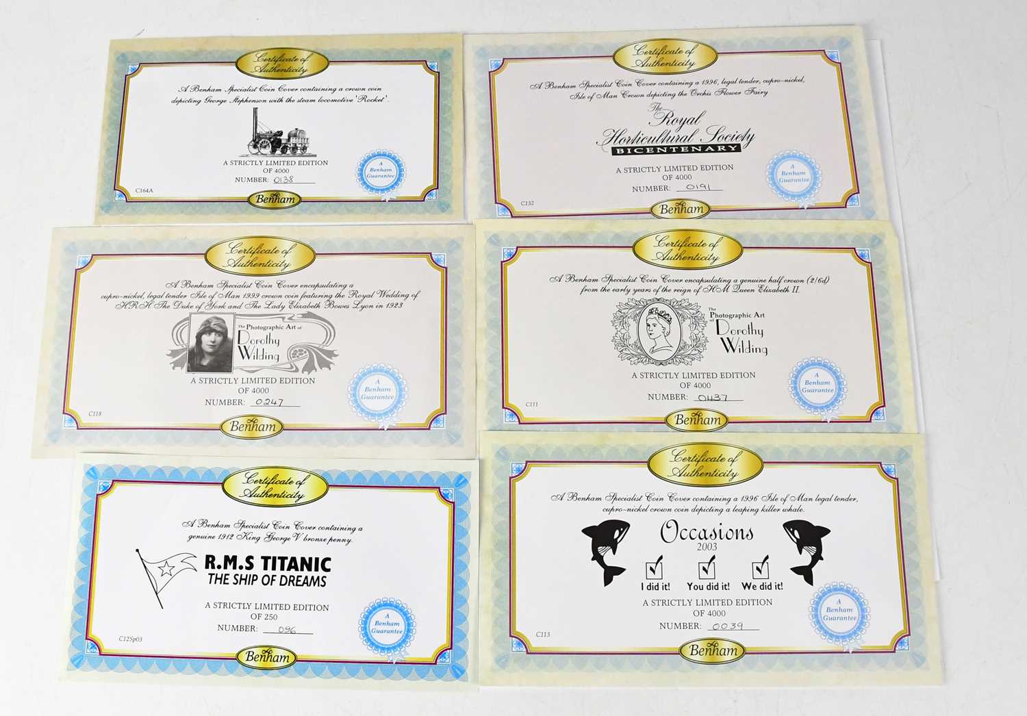 Lot 573 - Ten limited edition first day coin covers