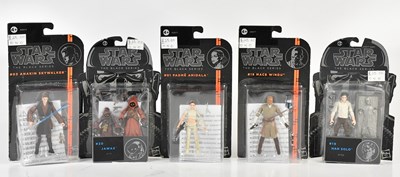 Lot 22 - STAR WARS; five Hasbro Star Wars black series...