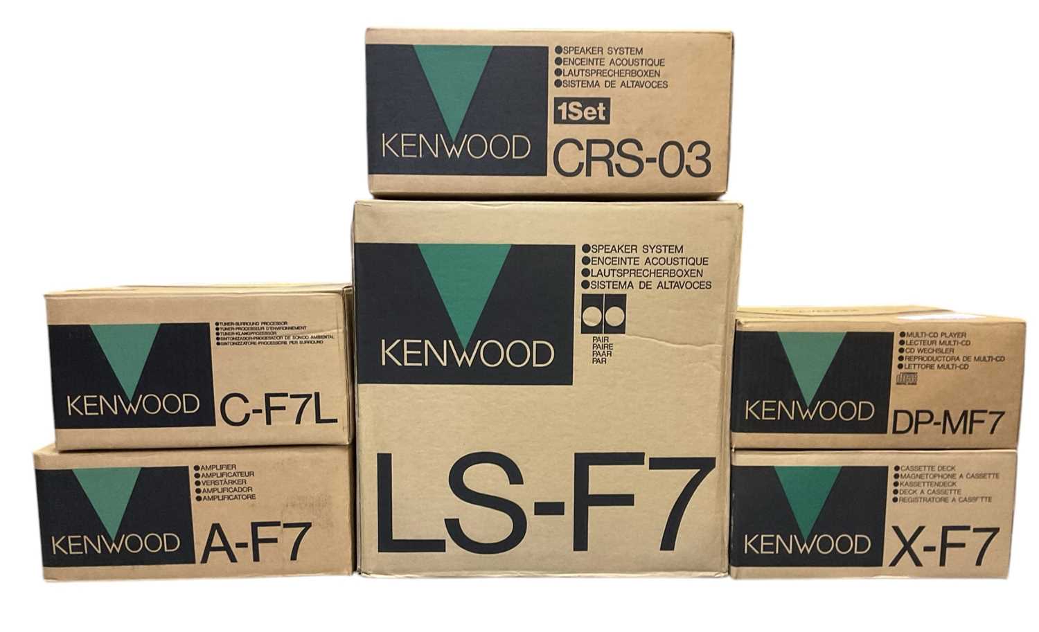 Lot 458 - KENWOOD; a hi-fi system including large pair...
