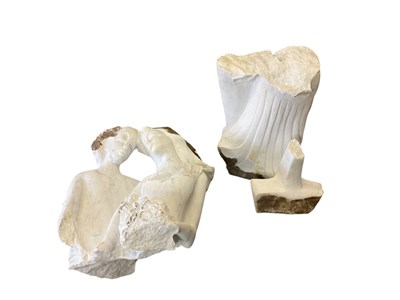 Lot 701 - T CHINOFURA; an African carved white dolomite...