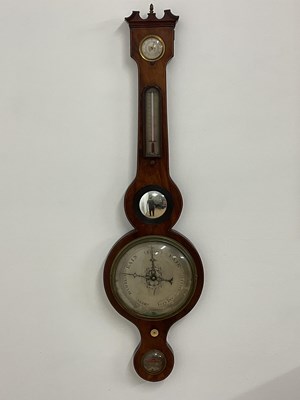 Lot 802 - A 19th century mahogany five dial barometer.