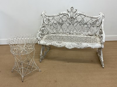 Lot 713 - A small white painted aluminium garden...