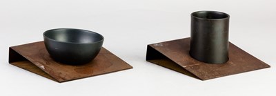 Lot 705 - SETSUKO NAGASAWA (born 1941); a black glazed...