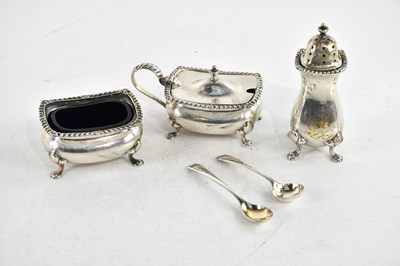 Lot 523 - A George V hallmarked silver matched three...