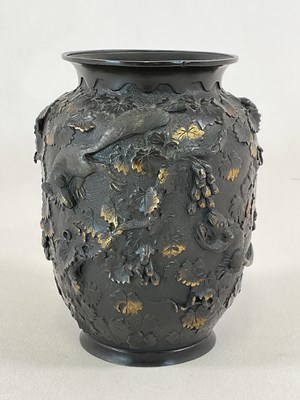 Lot 254 - A Japanese Meiji period bronze ovoid vase,...