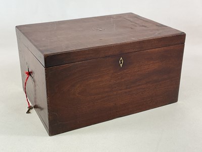 Lot 30 - A George III mahogany inlaid rectangular box,...