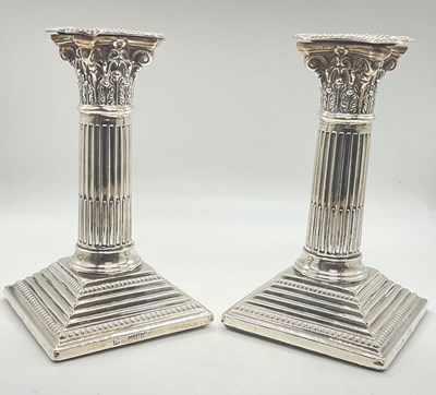 Lot 464 - A pair of late Victorian loaded hallmarked...