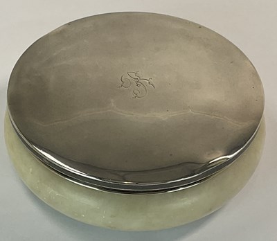 Lot 495 - A large polished alabster silver mounted bowl,...