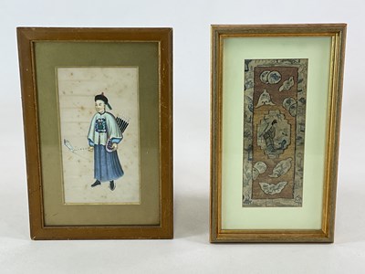 Lot 264 - A 19th century Chinese panel of embroidered...