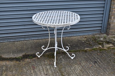 Lot 104A - A white painted wrought iron circular garden...