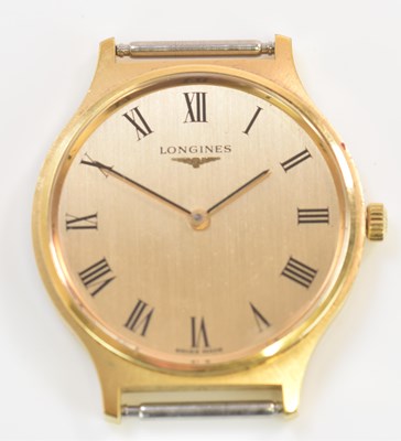 Lot 655 - LONGINES; a gentleman's gold plated stainless...