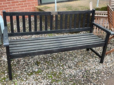 Lot 714 - A wooden garden bench, height 86cm, width...