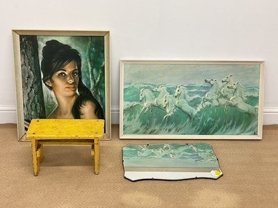 Lot 360 - Two 1960s framed prints, largest 57 x 47cm, a...