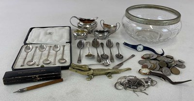 Lot 473 - A cased set of George V hallmarked silver...