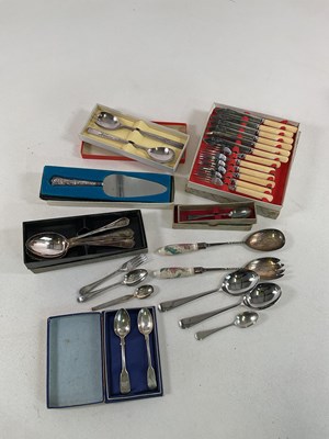 Lot 439 - A quantity of silver plate and silver flatware.