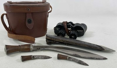 Lot 67 - A Gurkha wooden handled kukri knife, 32cm from...