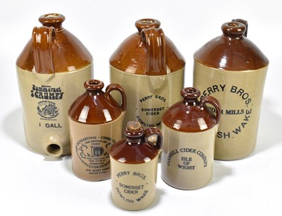 Lot 132 - A collection of six cider flagons