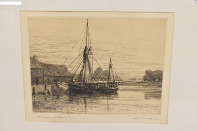 Lot 192 - ARTHUR EVERSHED; etching, 'Discharging Cargo',...
