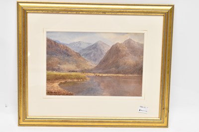 Lot 323 - F SLADE; watercolour, Scottish loch and...