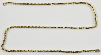 Lot 819 - A 9ct gold box link chain necklace, length...