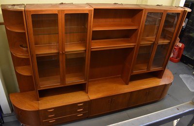 Lot 17 - G-PLAN; a large teak modular wall unit...