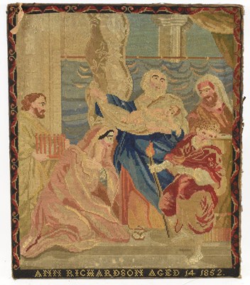 Lot 385 - A Victorian tapestry worked by Ann Richardson,...