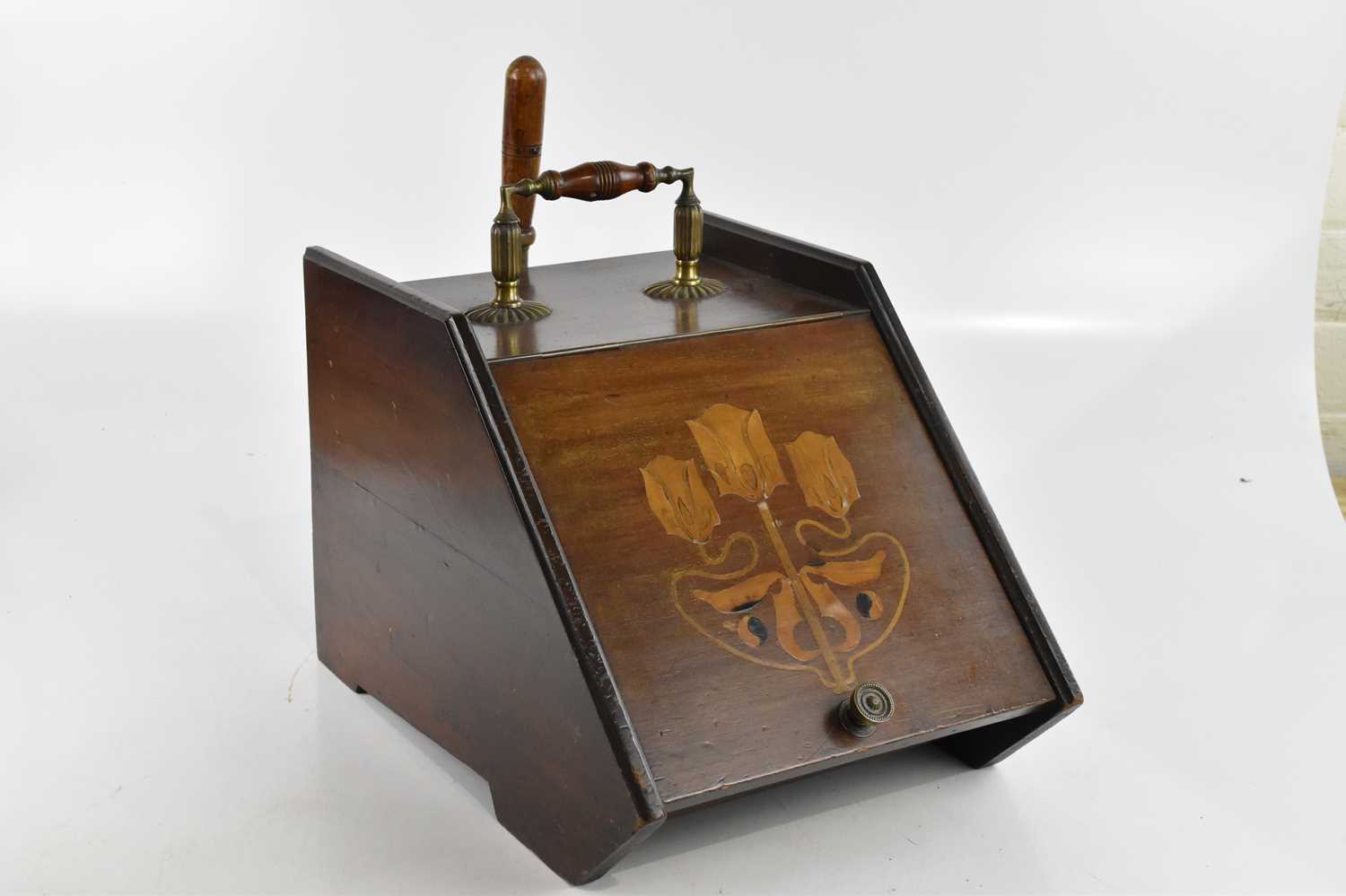 Lot 2378 - A 19th century mahogany Art Nouveau coal...