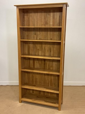 Lot 812 - A modern beech open bookcase with five shelves,...