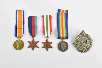 Lot 216 - Two WWI medals, a War Medal and a Victory...