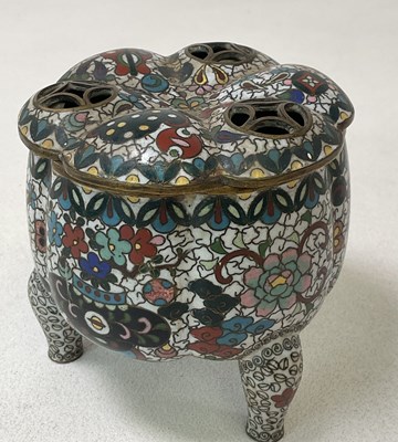 Lot 270 - A late 19th century Chinese cloisonné censer...