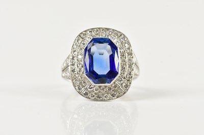 Lot 1266 - BOODLES; a fine platinum sapphire and diamond...