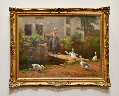 Lot 826 - ARTHUR VEREY (1840-1915); oil, 'The Intruder',...