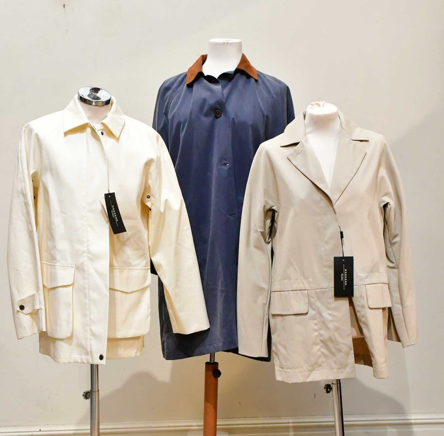 Lot 1964 - HARRODS; a full length blue lady's trench coat,...