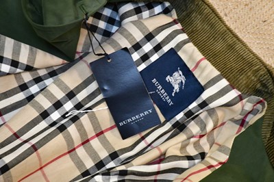 Lot 1999 - BURBERRY; a full length lady's green trench...