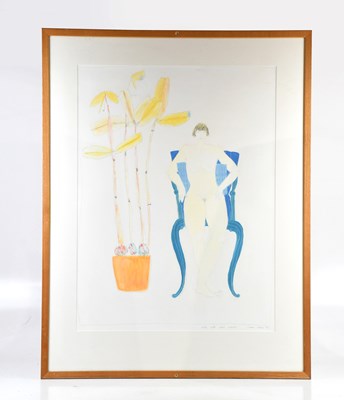 Lot 35 - COLETTE DOBSON; mixed media, 'Nude with Exotic...