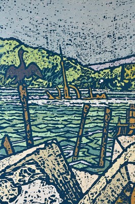 Lot 16 - ANTHONY RATCLIFFE (b.1954); woodcut print,...